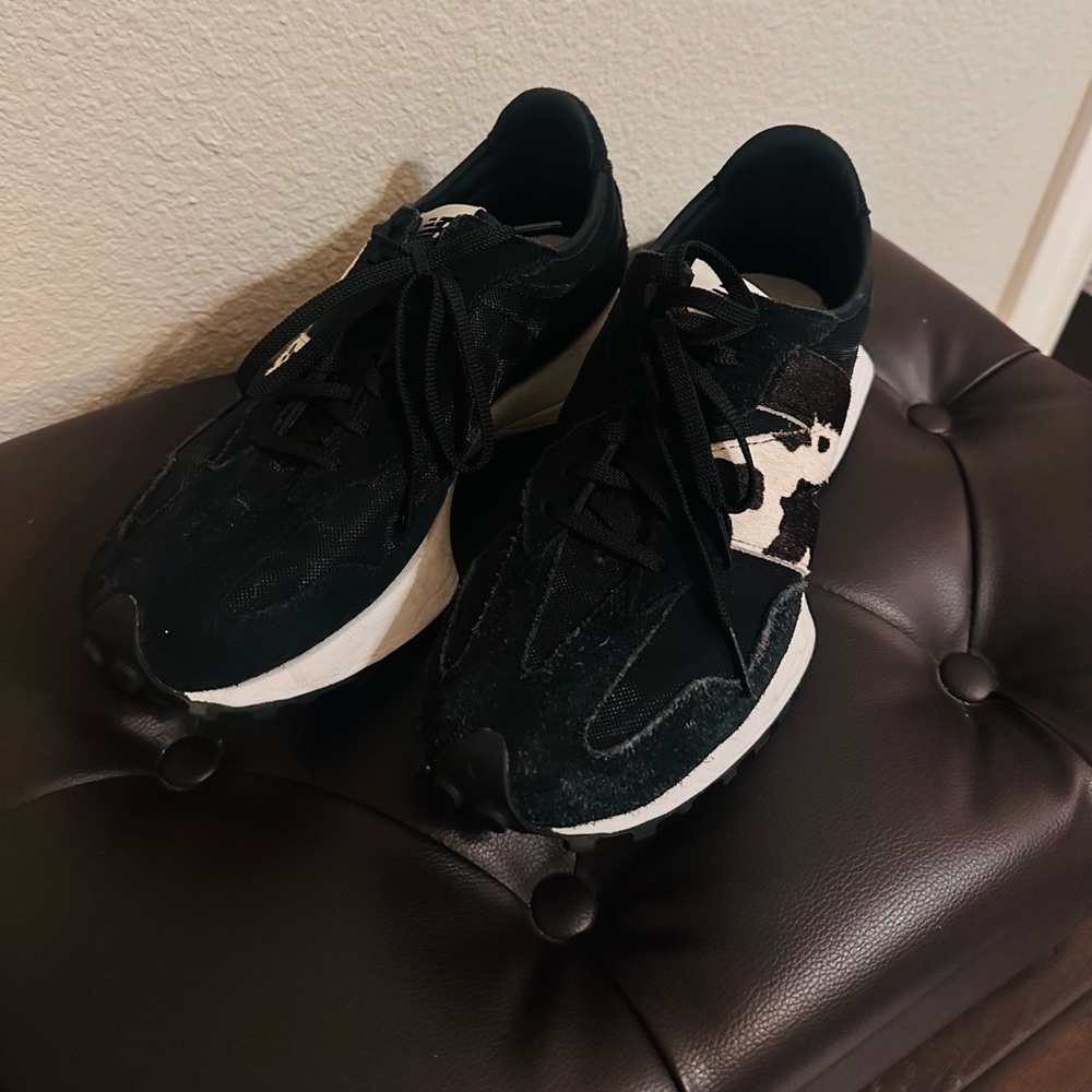 New Balance suede tennis shoes.